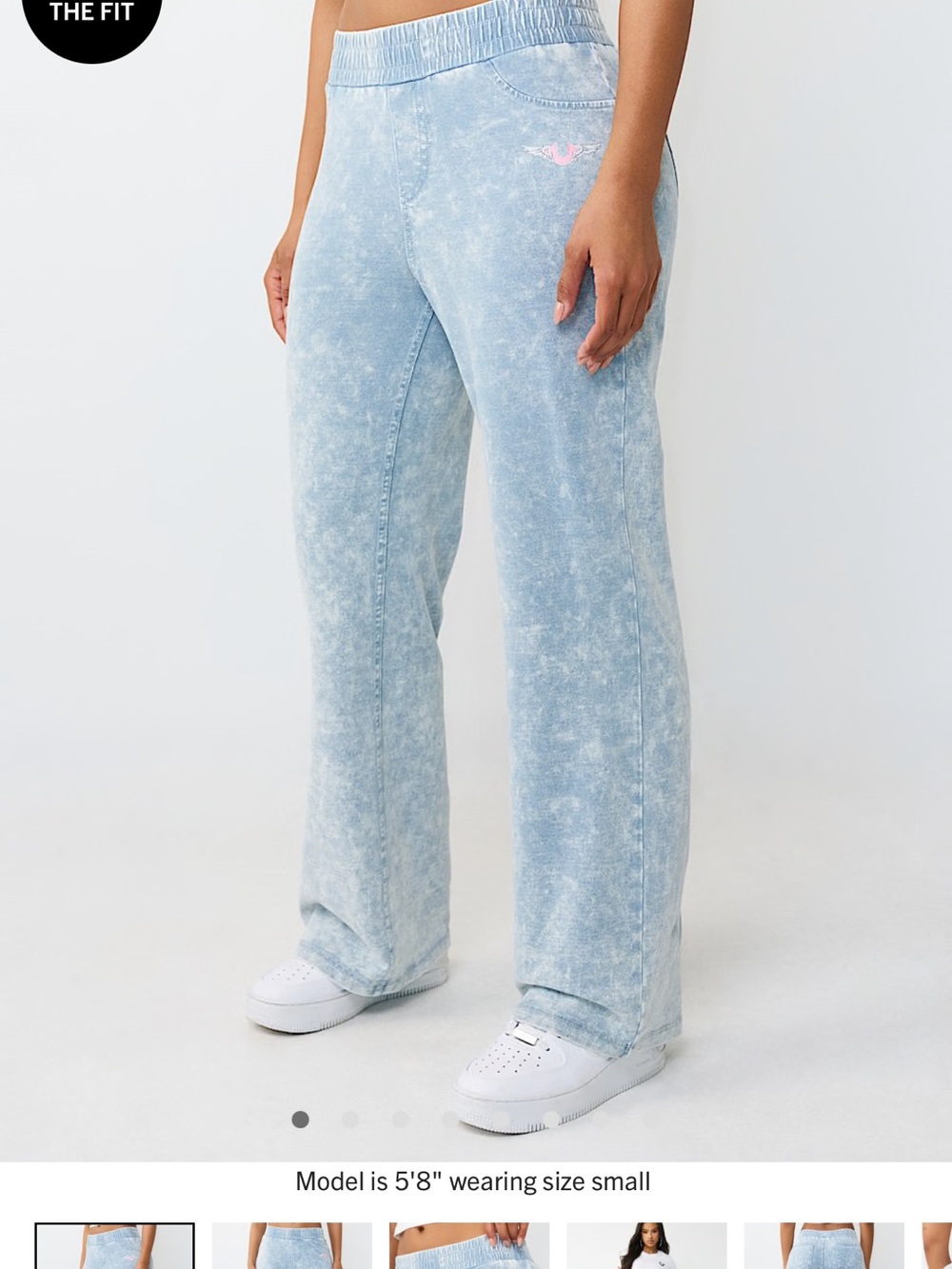 Horseshoe Wing Faux Denim Sweatpant